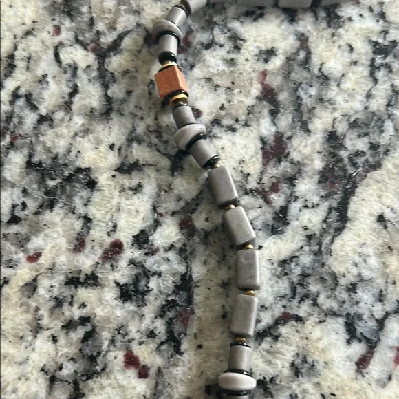 Gray and Brown Beaded Necklace - Picture 5 of 5